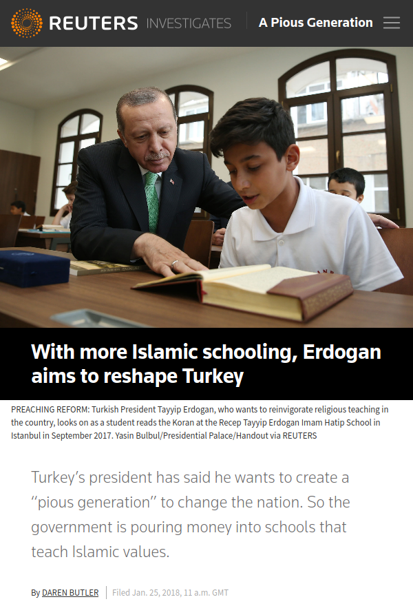 Reuters on More Islamic Schooling in Turkey